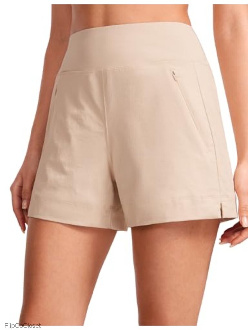 Mid Waisted Split Hiking Shorts 4" Durable Lightweight Stretch Zip Pockets